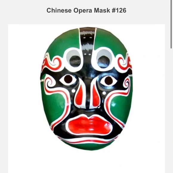 Green & red Chinese opera mask - Picture 12 of 15